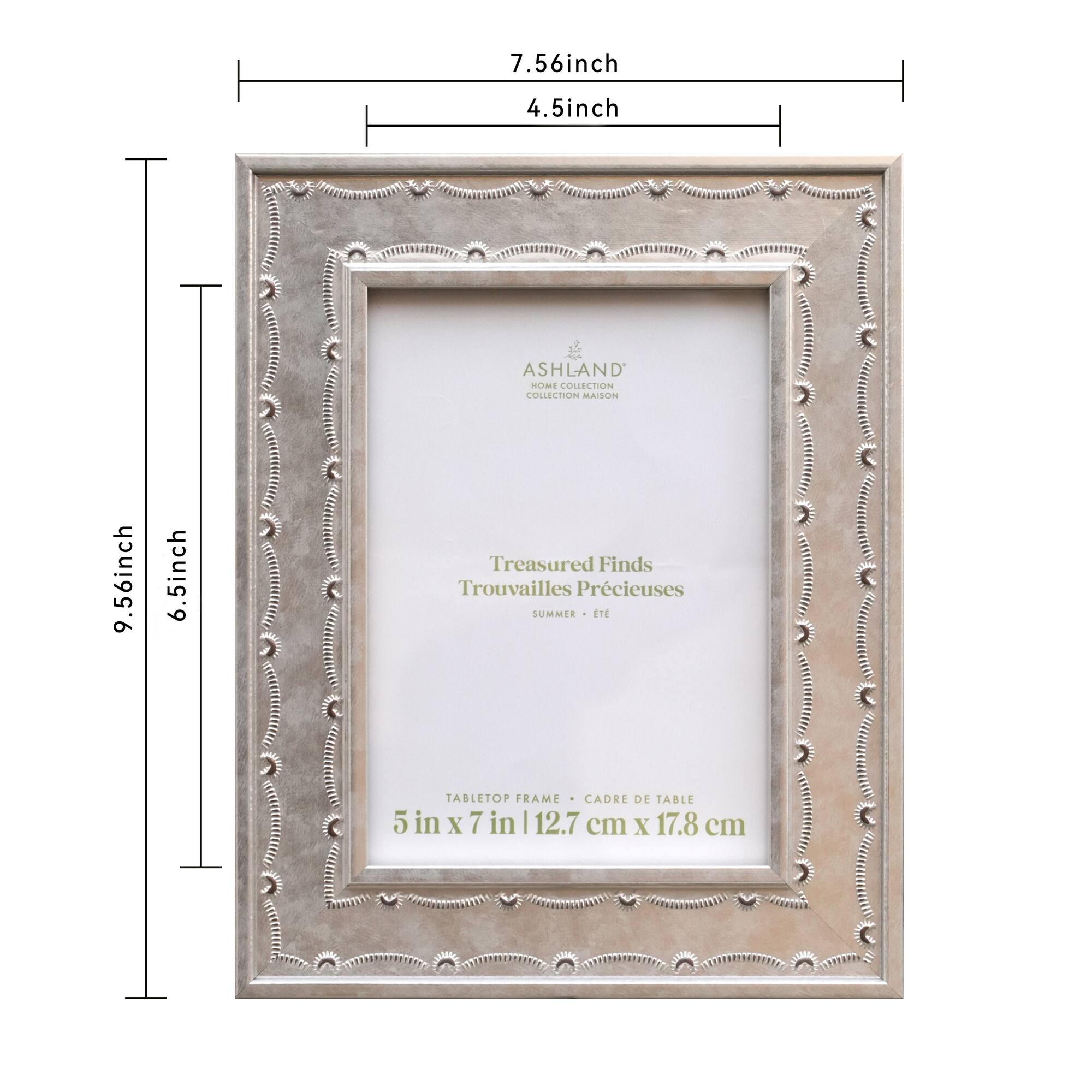 5" x 7" Silver Stamped Tabletop Frame, Treasured Finds by Ashland®